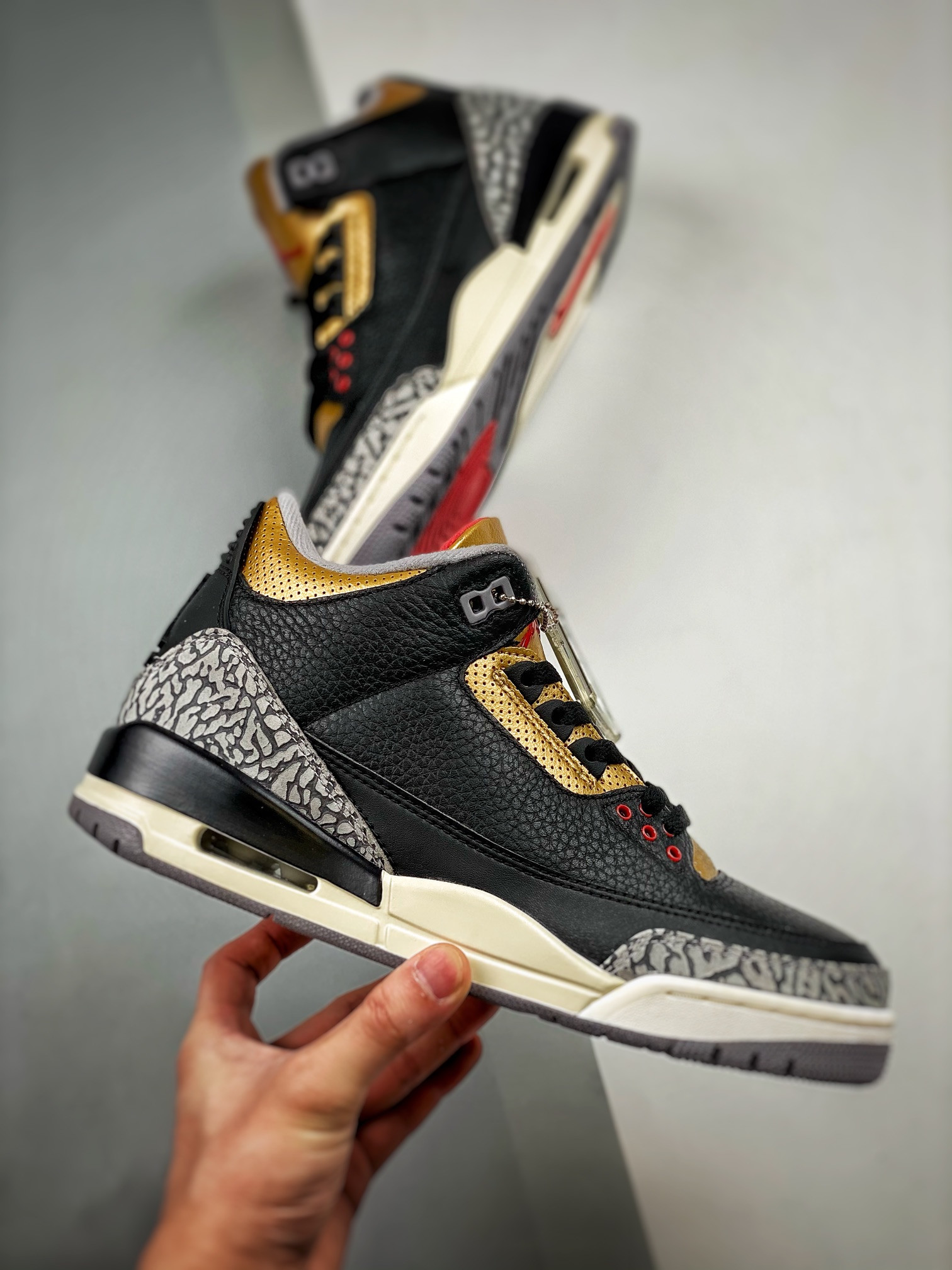 Air Jordan 3 “Black Cement Gold” For Sale