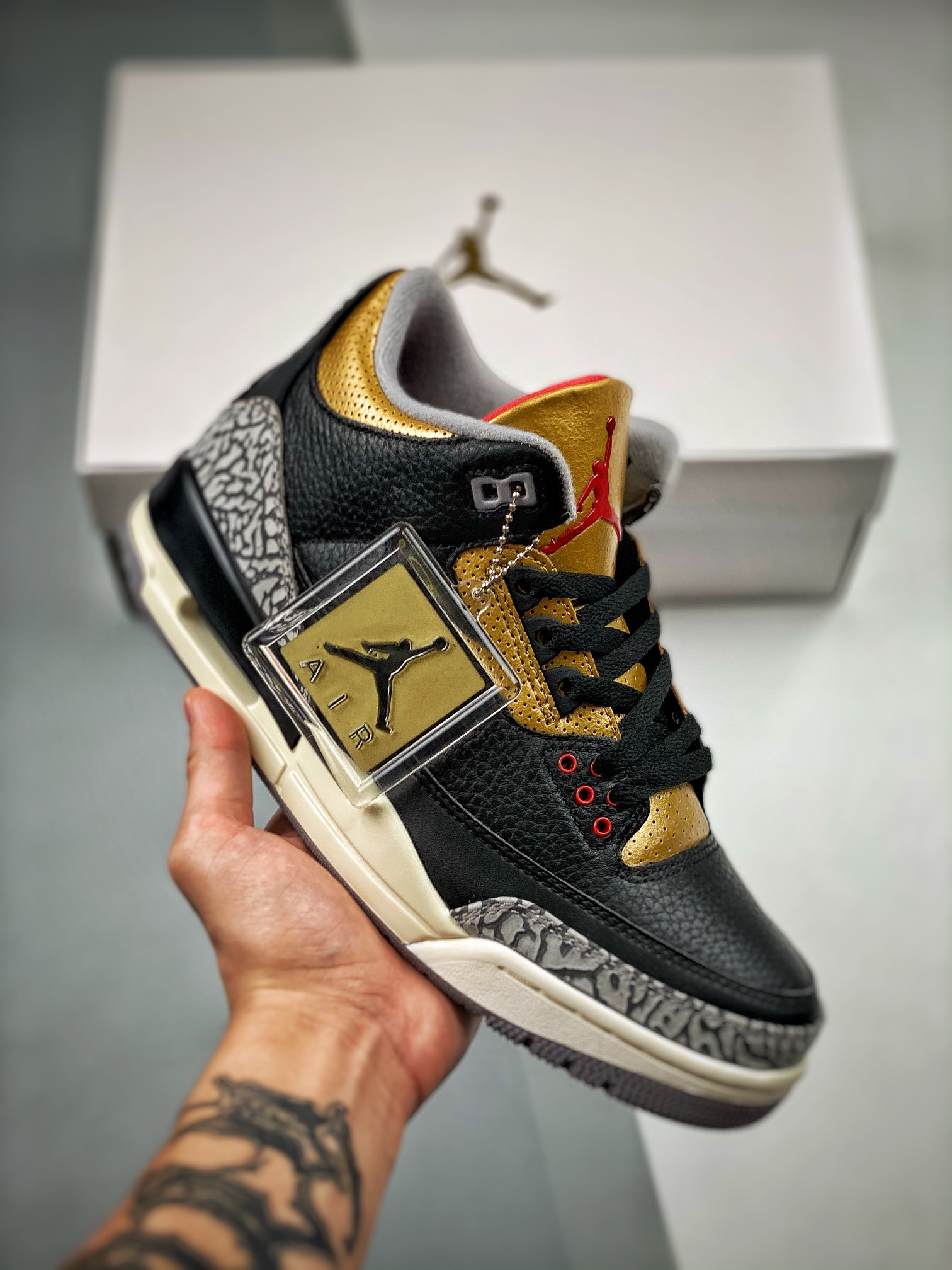 Air Jordan 3 “Black Cement Gold” For Sale