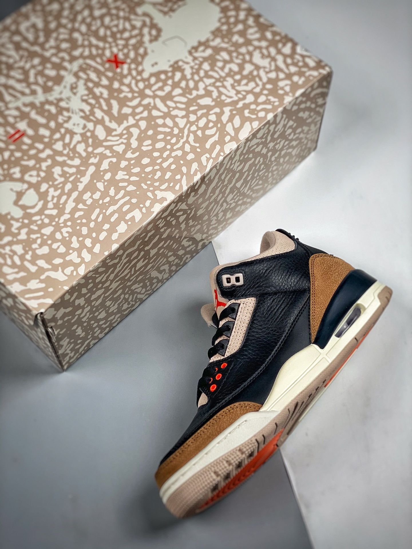 Air Jordan 3 “Desert Elephant” Black/Rush Orange /Fossil Stone/Sail For Sale