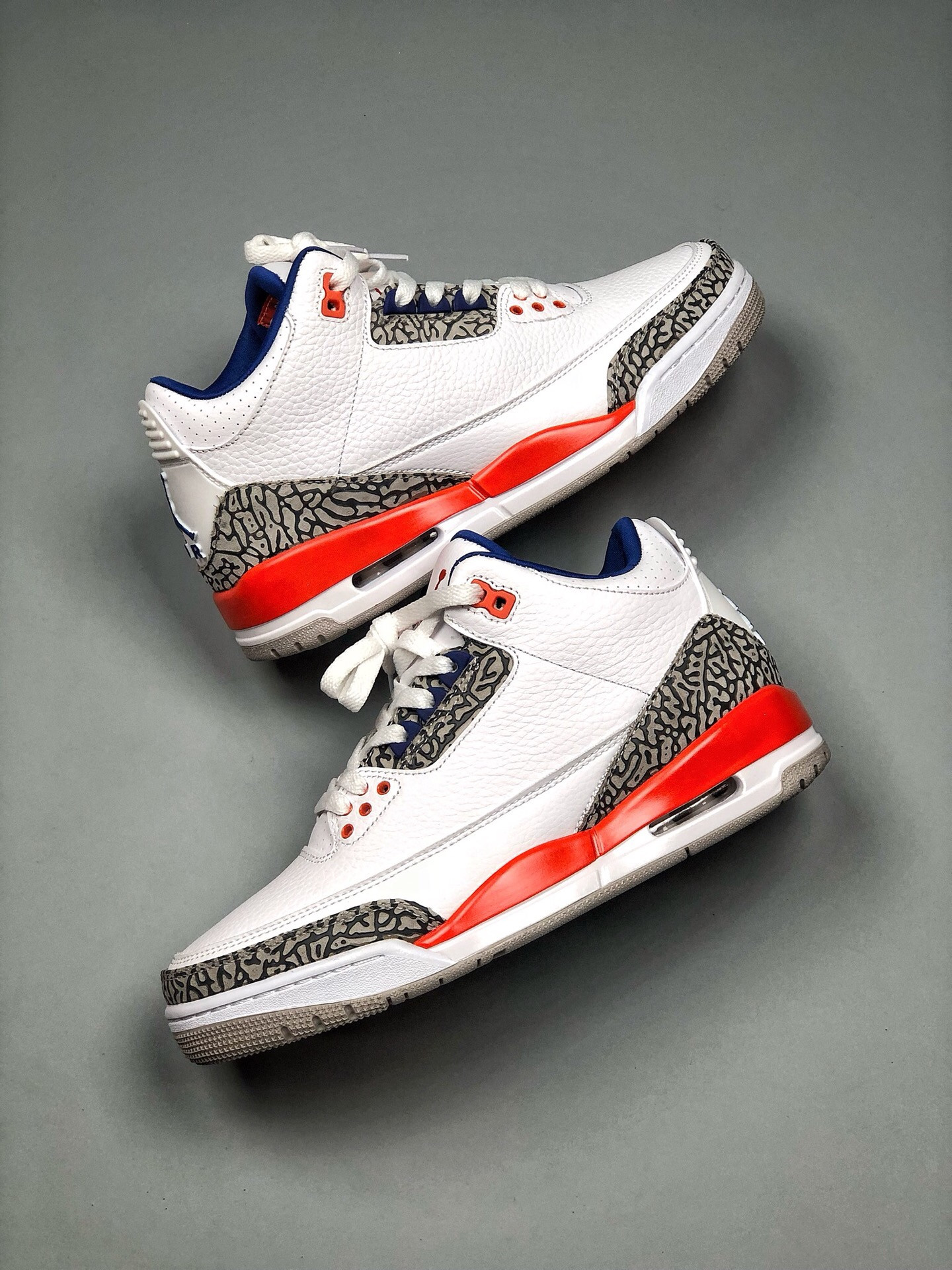Air Jordan 3 “Knicks” White/Old Royal-University Orange-Tech Grey For Sale
