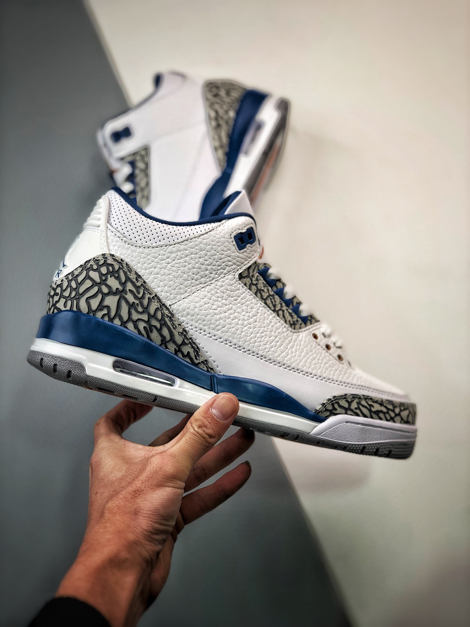 Air Jordan 3 “Wizards” PE White/Metallic Copper-True Blue For Sale