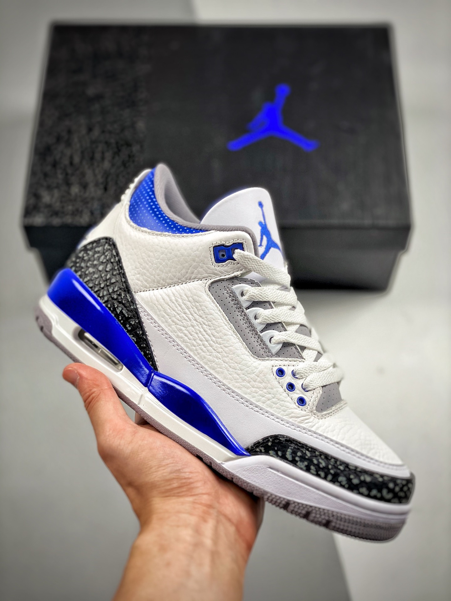 Air Jordan 3 White/Black-Cement Grey-Racer Blue For Sale