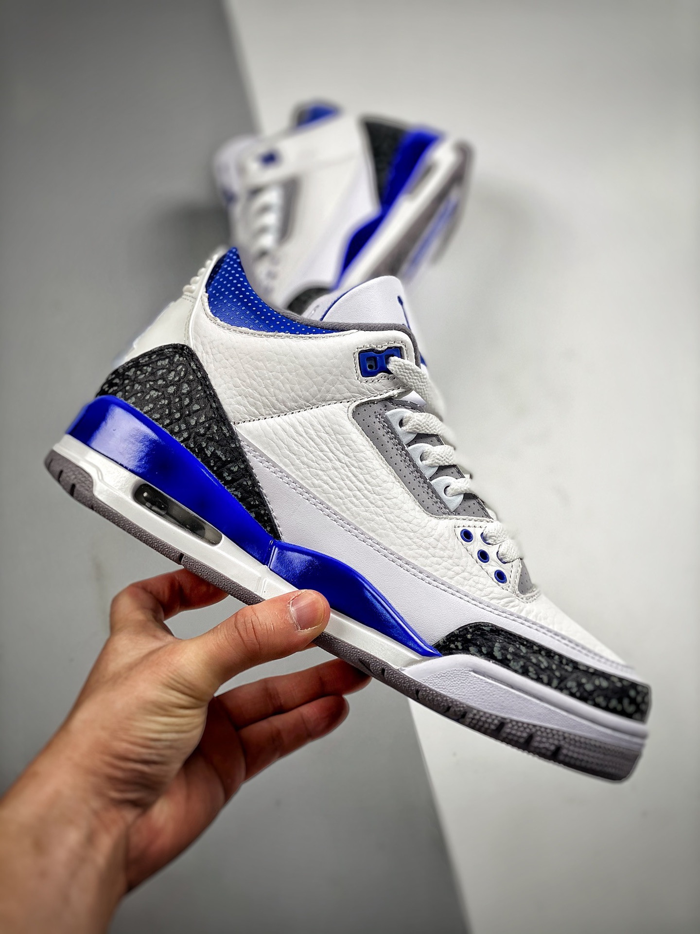Air Jordan 3 White/Black-Cement Grey-Racer Blue For Sale
