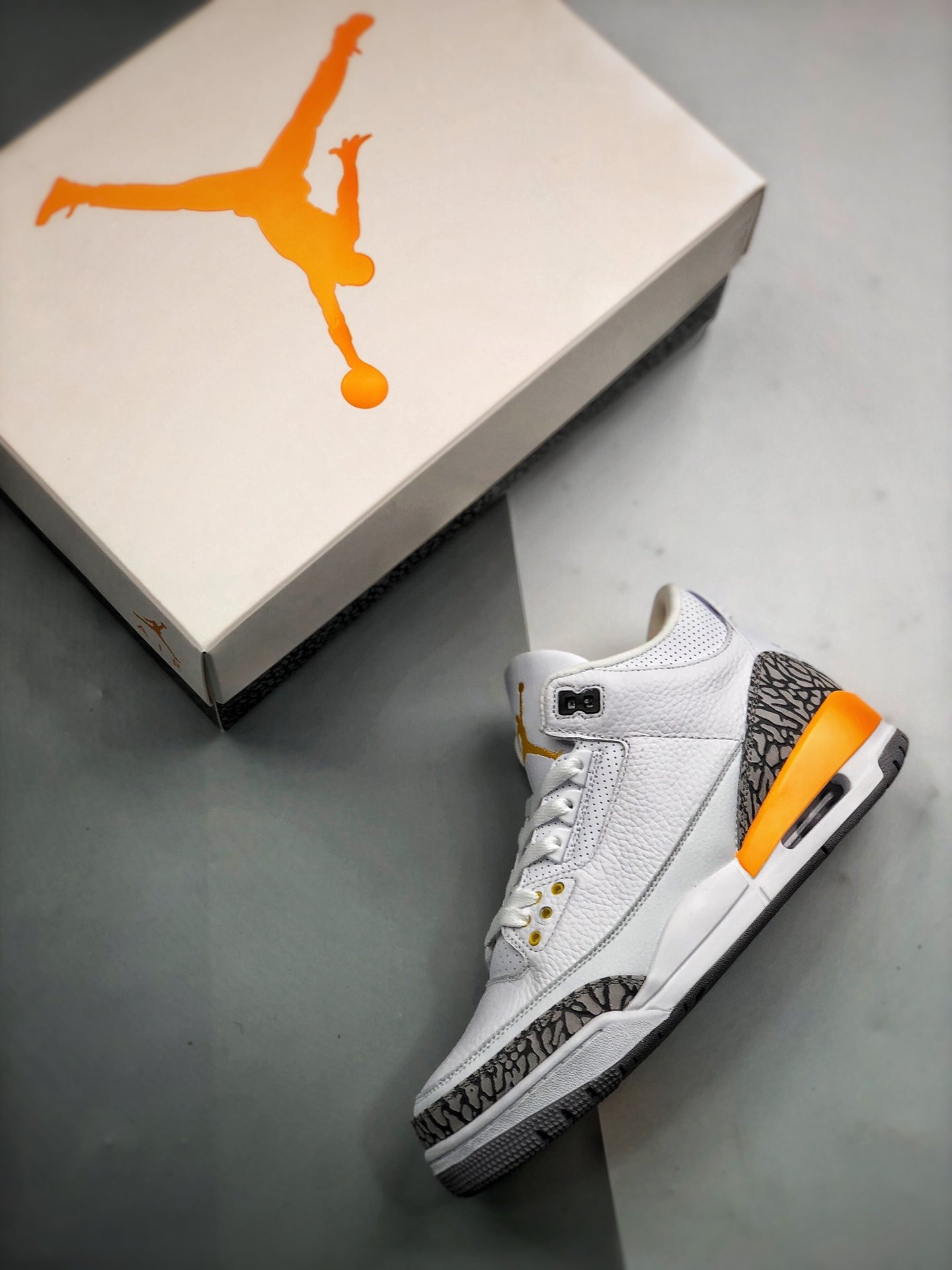 Air Jordan 3 White/Laser Orange-Cement For Sale