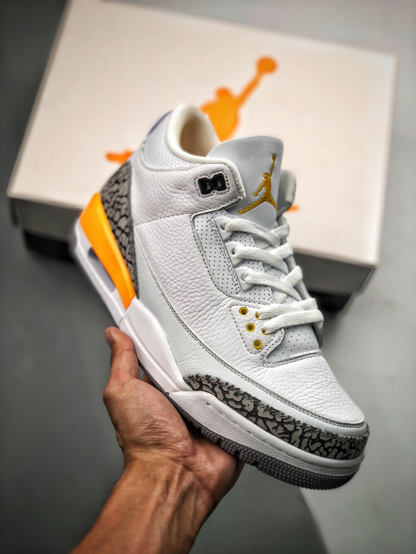 Air Jordan 3 White/Laser Orange-Cement For Sale