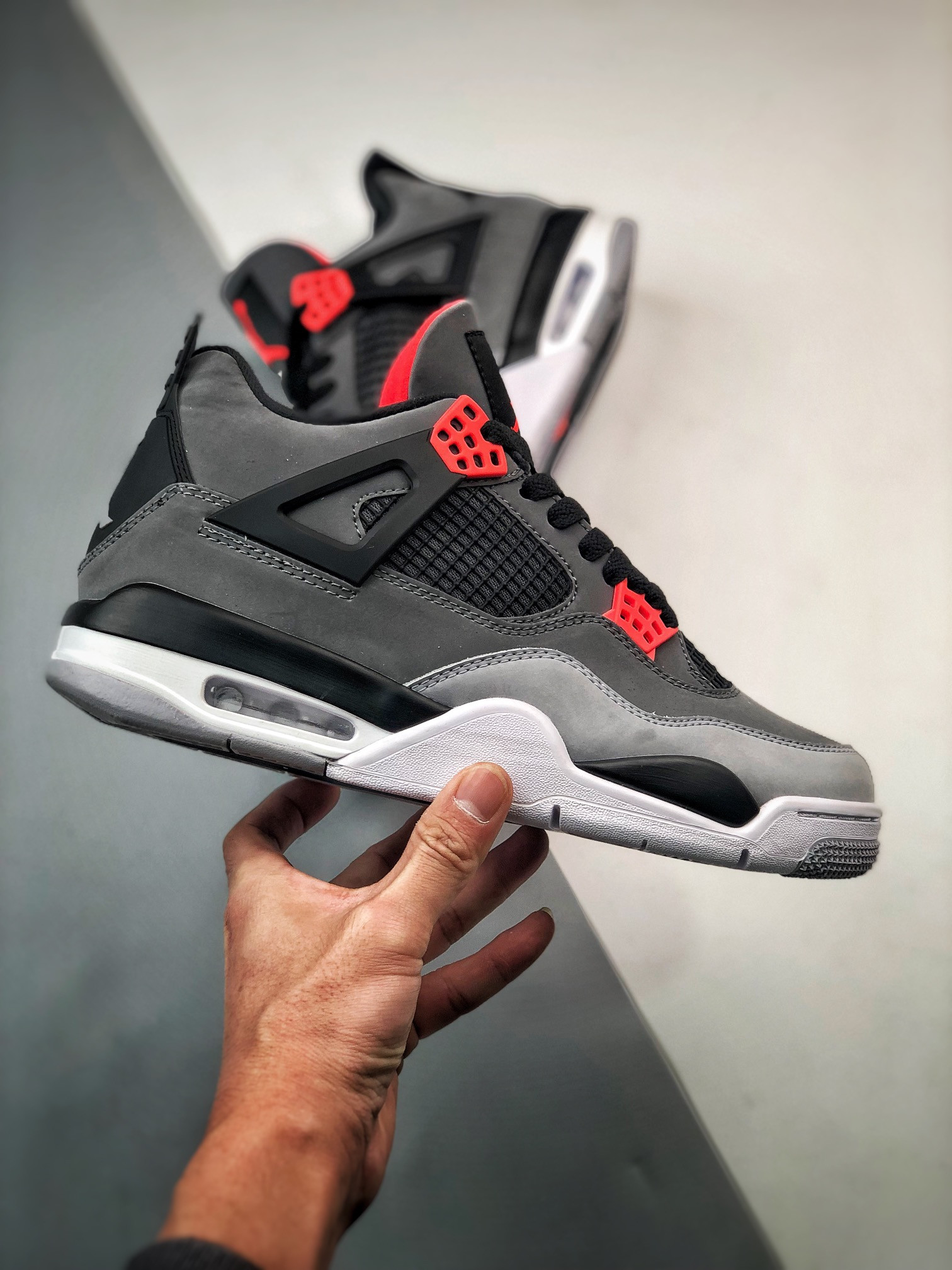 Air Jordan 4 “Infrared” Dark Grey/Infrared 23-Black-Cement Grey For Sale