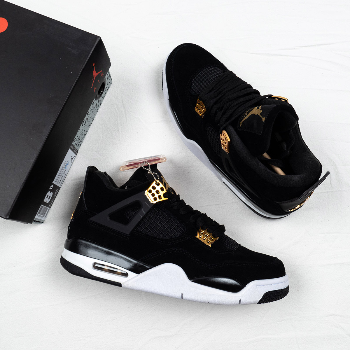 Air Jordan 4 “Royalty” Black/Metallic For Sale