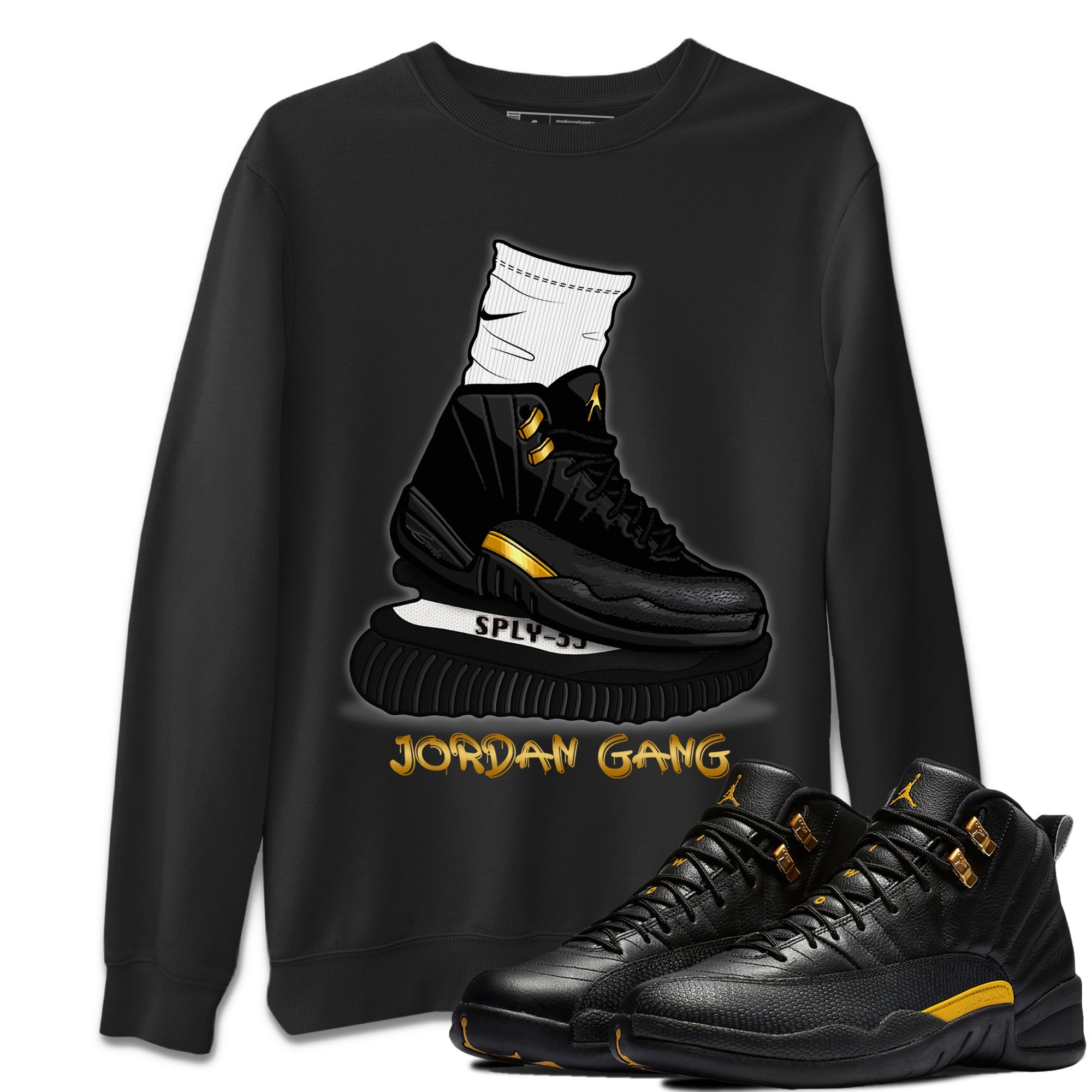Air Jordan Gang Unisex Sweater – Air Jordan 12 Black Taxi, Sneakers Matching Sweater