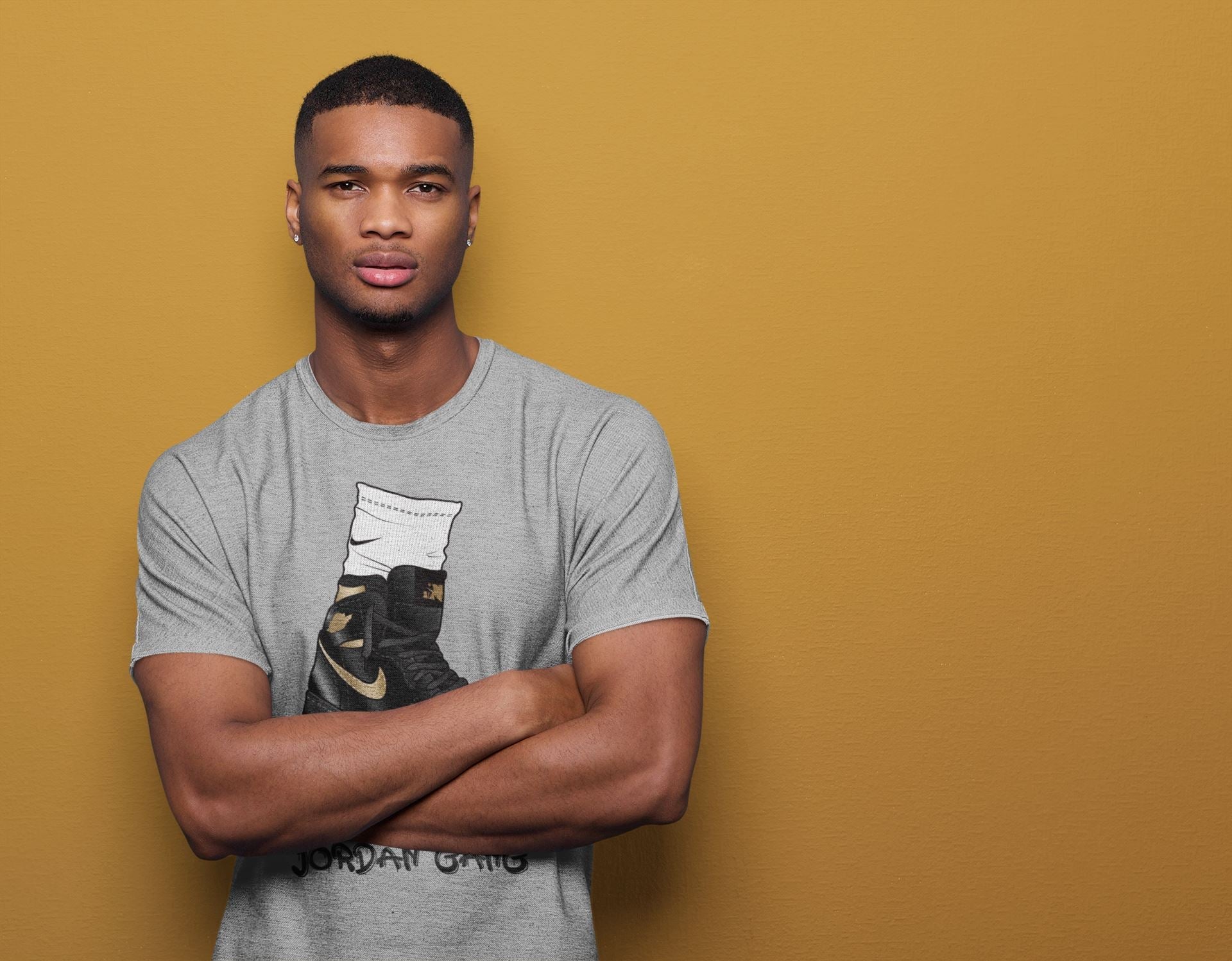 Air Jordan Gang Unisex Sweater – Air Jordan 1 Black Metallic Gold, Sneakers Matching Sweater