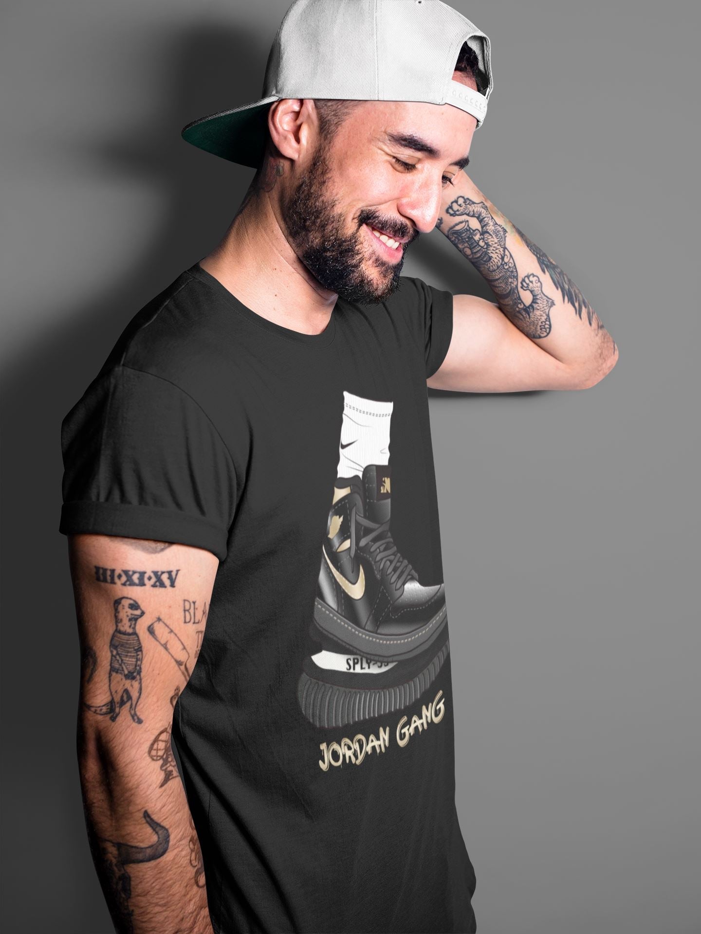 Air Jordan Gang Unisex Sweater – Air Jordan 1 Black Metallic Gold, Sneakers Matching Sweater