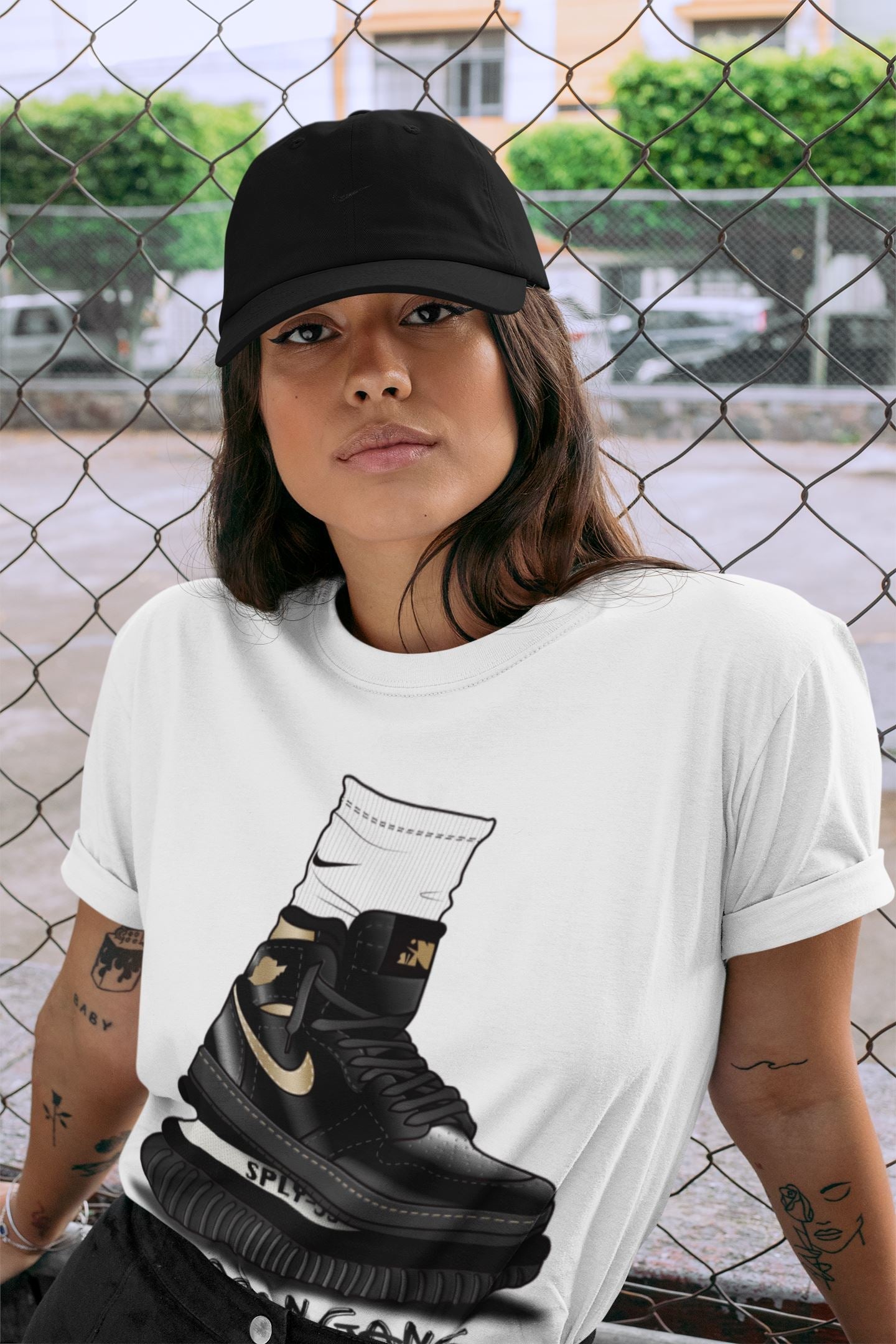 Air Jordan Gang Unisex Sweater – Air Jordan 1 Black Metallic Gold, Sneakers Matching Sweater