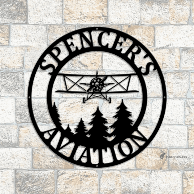 Airplane Monogram, Pilot Gifts Led Lights, Personalized Aviation Signs, Custom Metal Signs, Airplane Hangar Sign, Personalized Pilot Name Sign