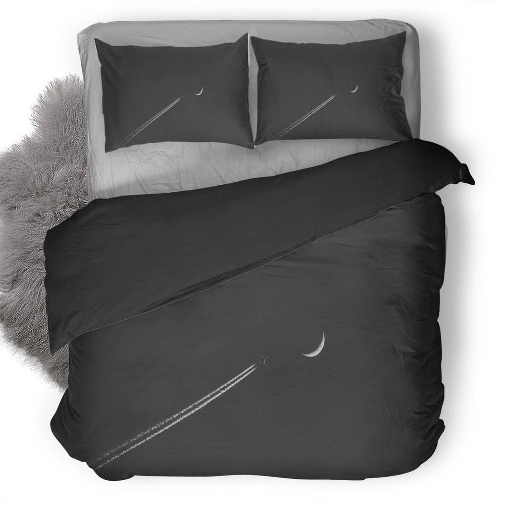 Airplane Moon Minimalism 3D Customized Duvet Cover Bedding Set
