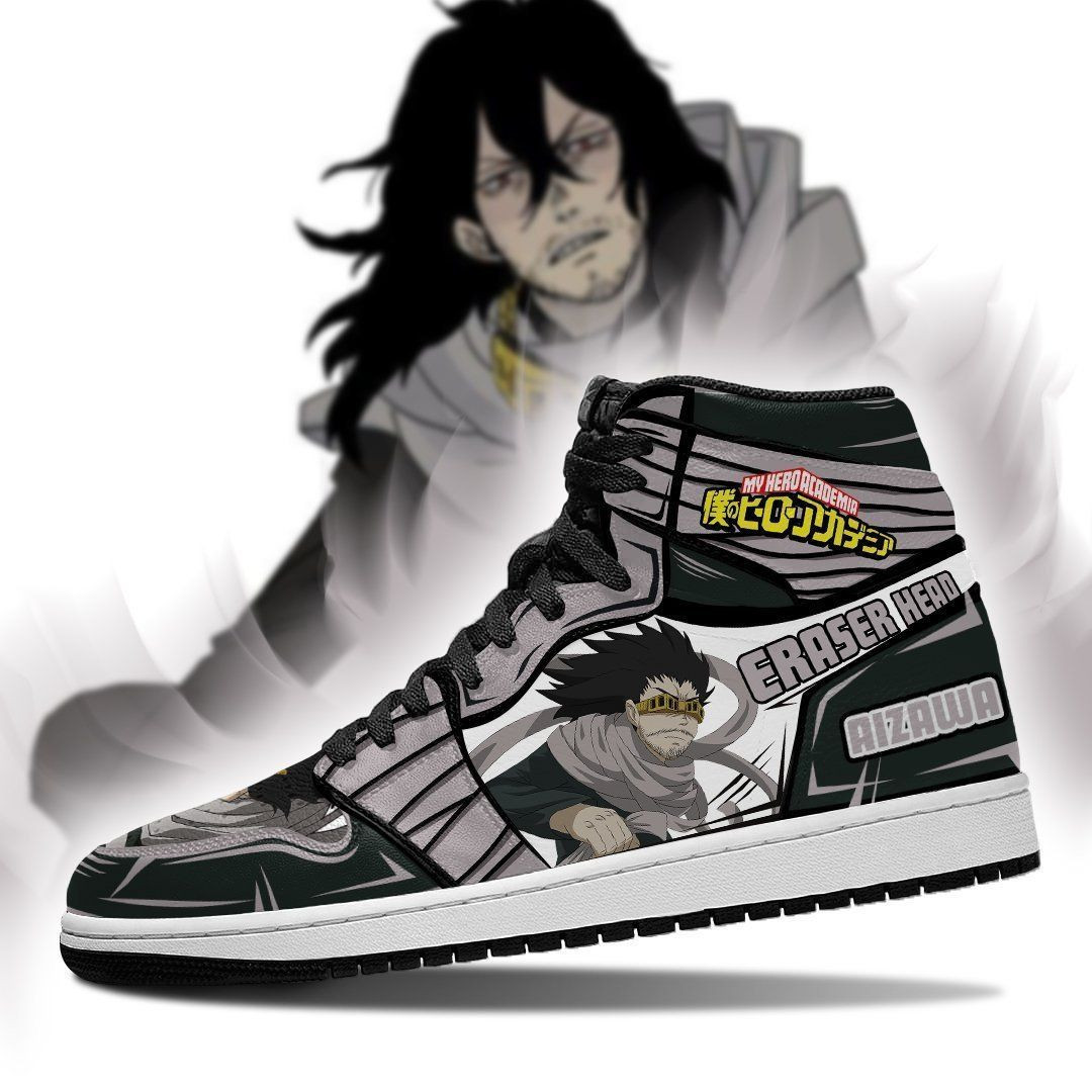 Aizawa Eraser My Hero Academia anime High Top Air Jordan Sneaker, Air Jordan Hightop