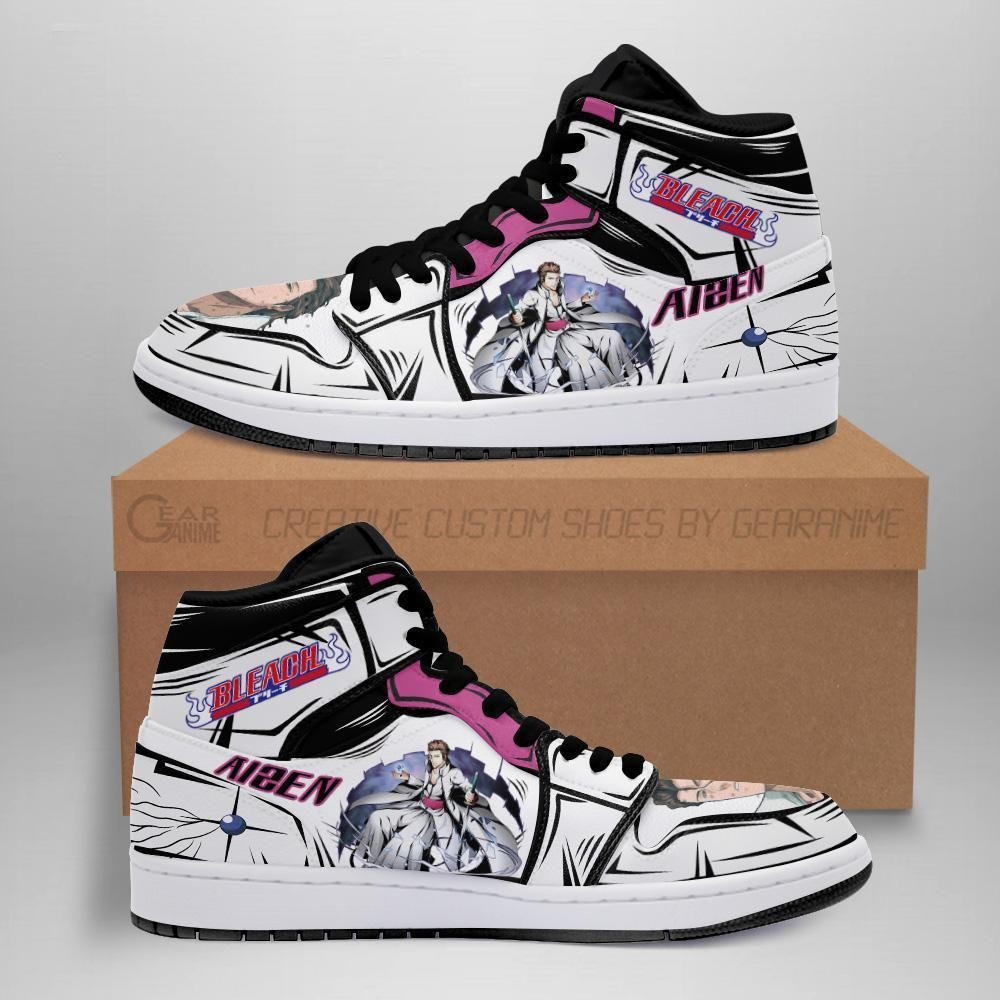 Aizen Bleach Anime 1 High Top Air Jordan Sneaker, Air Jordan Hightop