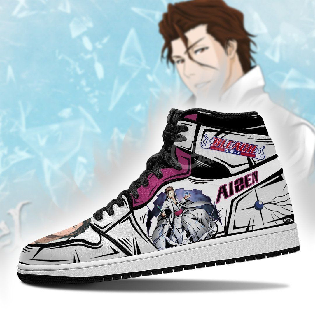 Aizen Bleach Anime 1 High Top Air Jordan Sneaker, Air Jordan Hightop