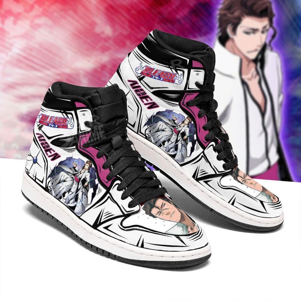Aizen Bleach Anime JD1s Sneakers Fan Gift Idea, Air Jordan Hightop