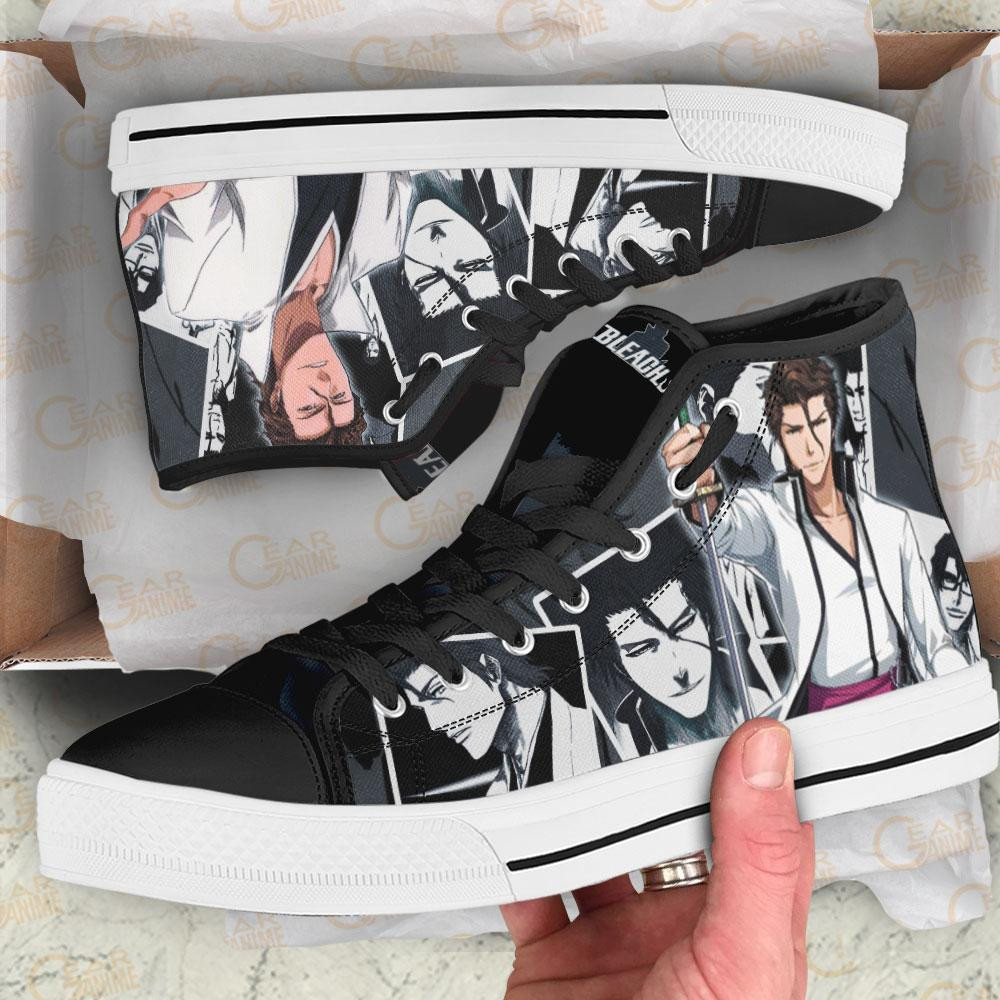 Aizen Sosuke High Top Shoes Custom Bleach Anime Sneakers
