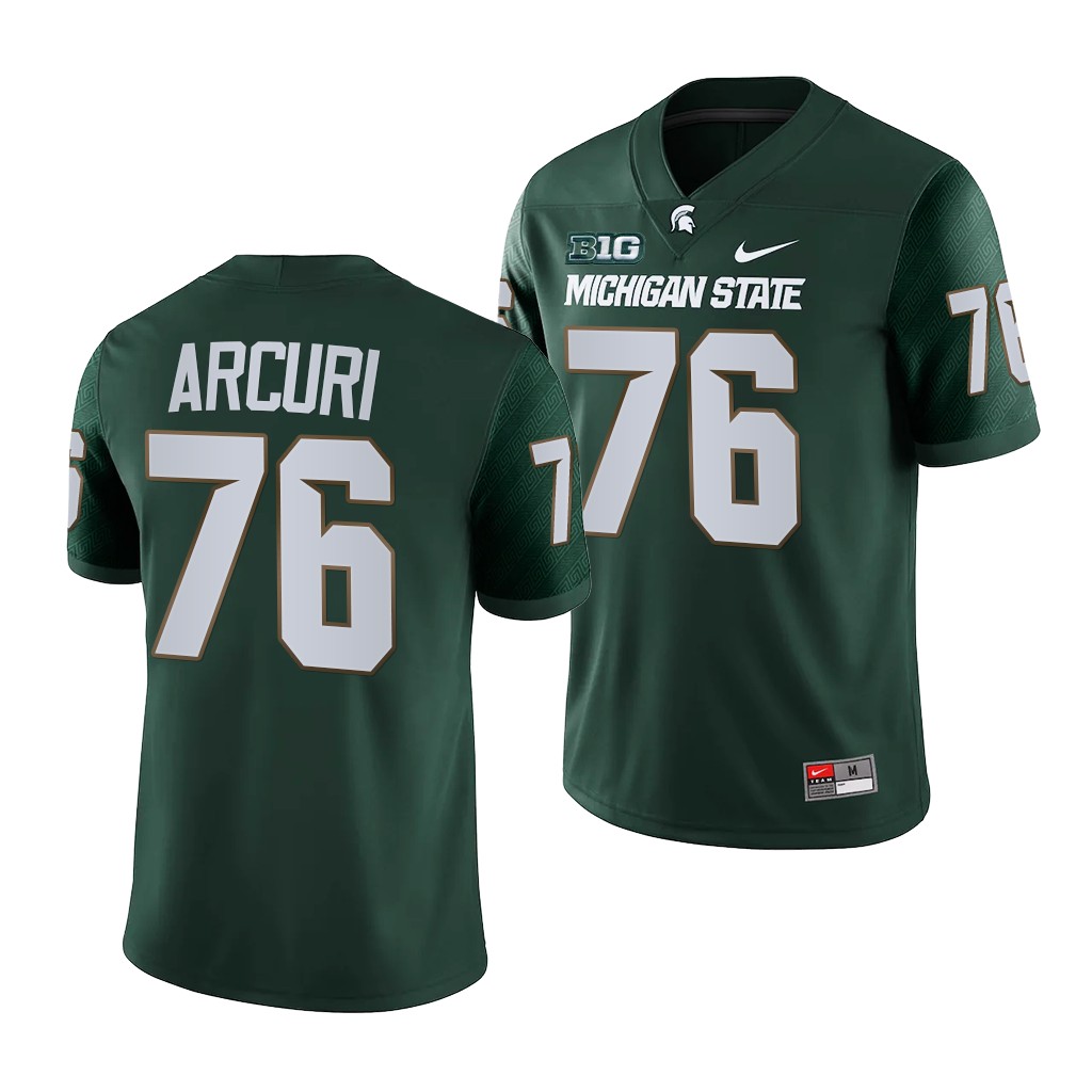 AJ Arcuri Michigan State Spartans 76 Green 2021-22 College Game Jersey Men