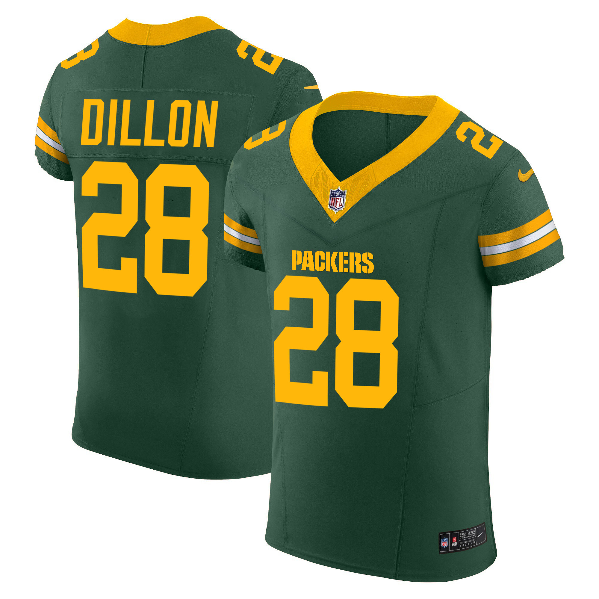 AJ Dillon Men's Green Bay Packers Vapor Elite Green Jersey - All Stitched 