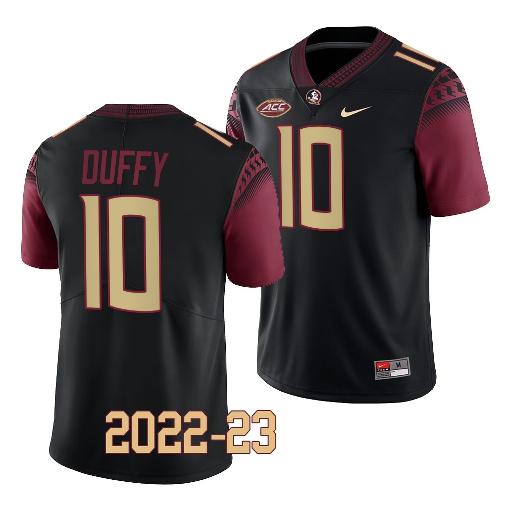 AJ Duffy Florida State Seminoles 2022-23 College Jersey Men's Black #10 Uniform