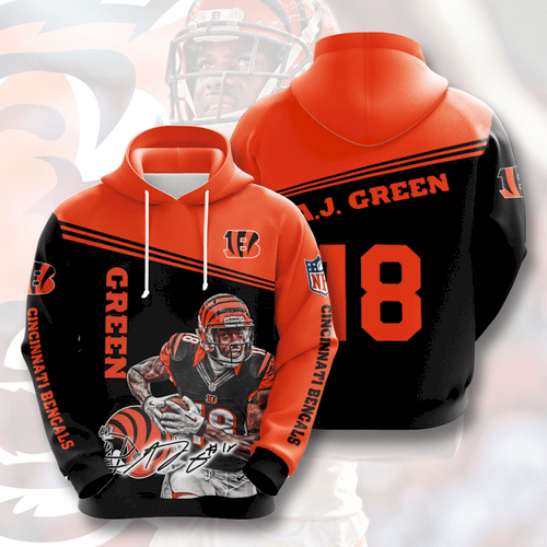 Aj Green Cincinnati Bengals 3D Hoodie Zip