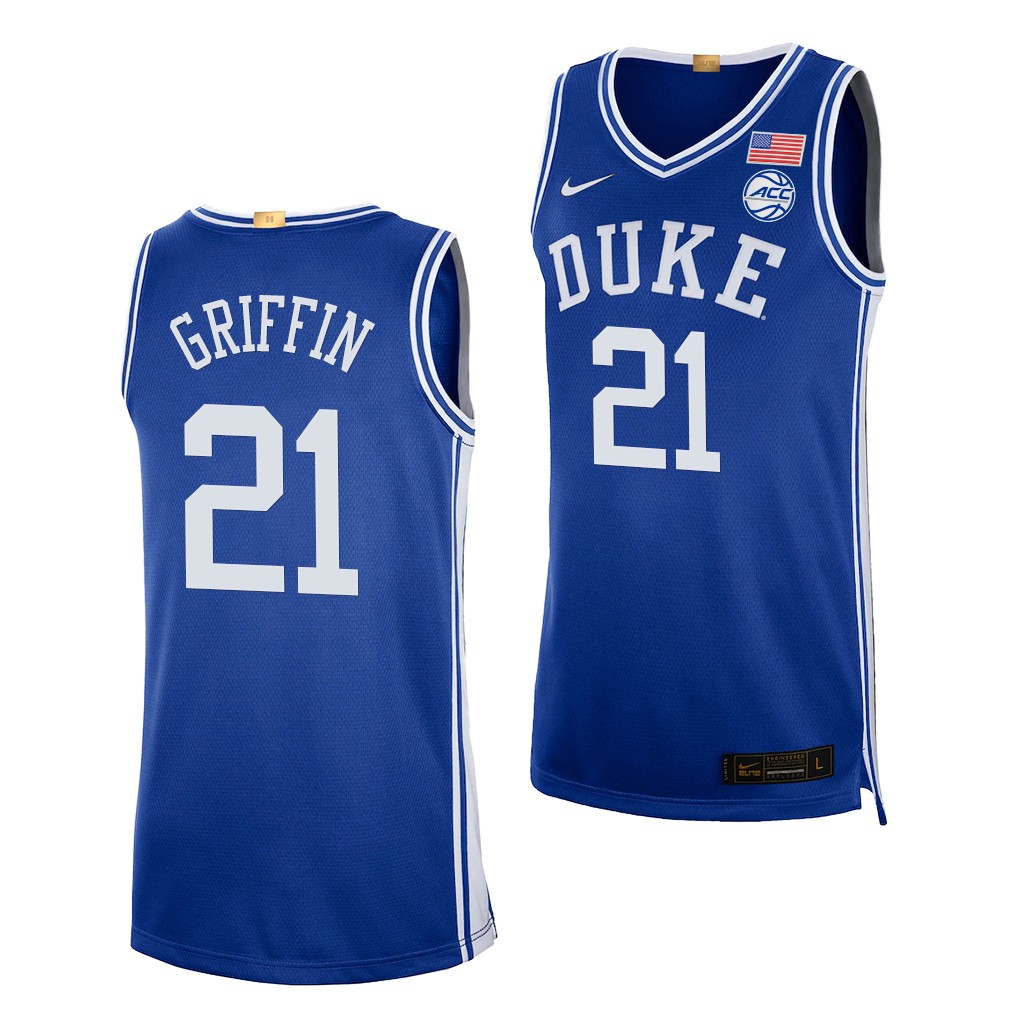 AJ Griffin #21 Duke Blue Devils 2021-22 College  Royal Jersey