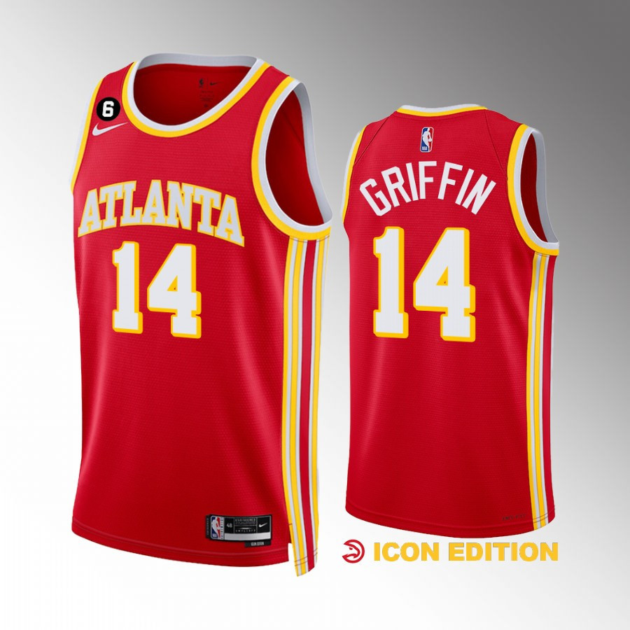 AJ Griffin 14 Atlanta Hawks Icon Edition Red Stitched Jersey 2022-23 Swingman