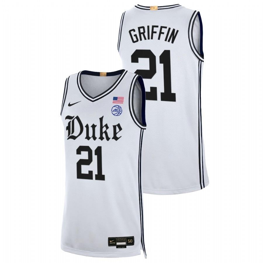 AJ Griffin 21 White Duke Blue Devils 2023 Limited  The Brotherhood Stitched Jersey