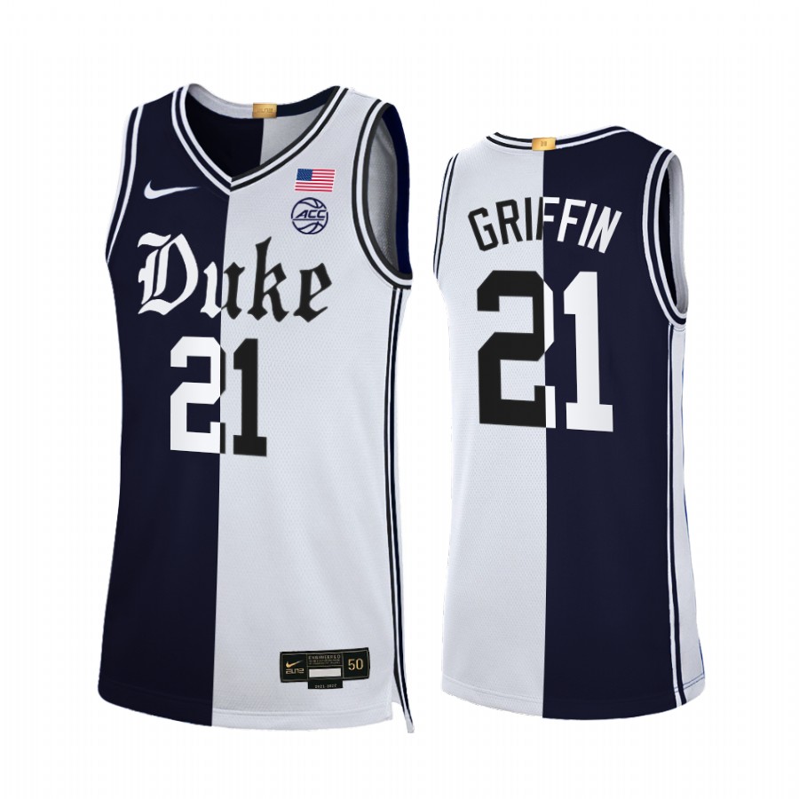 AJ Griffin Duke Blue Devils Black White Jersey 2021-22 Cameron Brotherhood Limited Split Edition