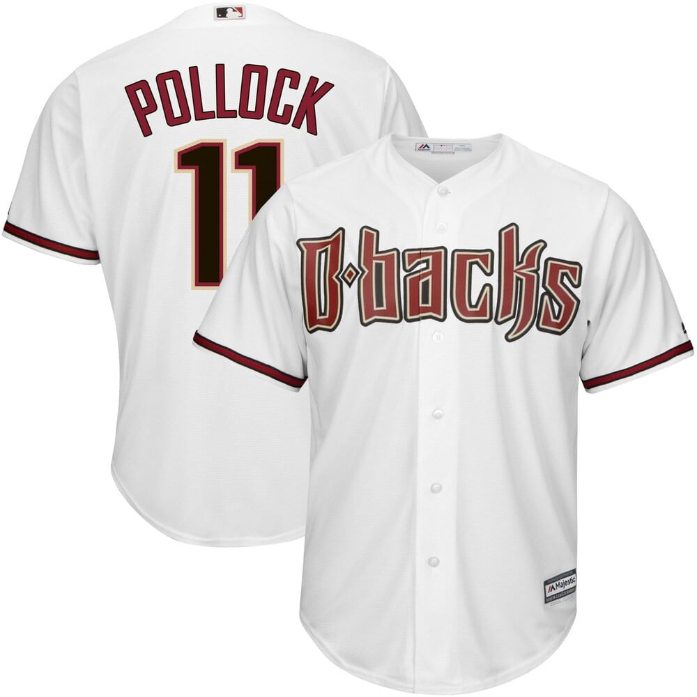 AJ Pollock Arizona Diamondbacks Majestic Official Cool Base Player Stitched Jersey – White/Sedona Red
