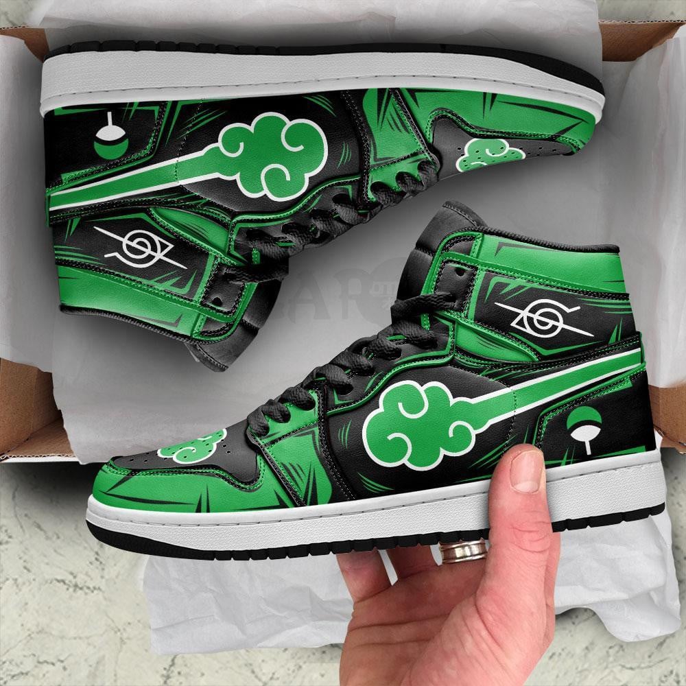 Akatsuki (AKT) JD1s Sneakers Green Anime Shoes, Air Jordan Hightop