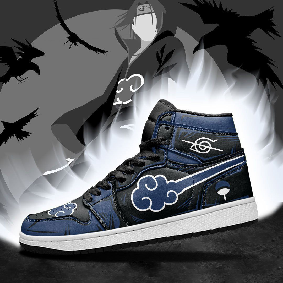 Akatsuki Blue Naruto Anime 1 High Top Air Jordan Sneaker, Air Jordan Hightop