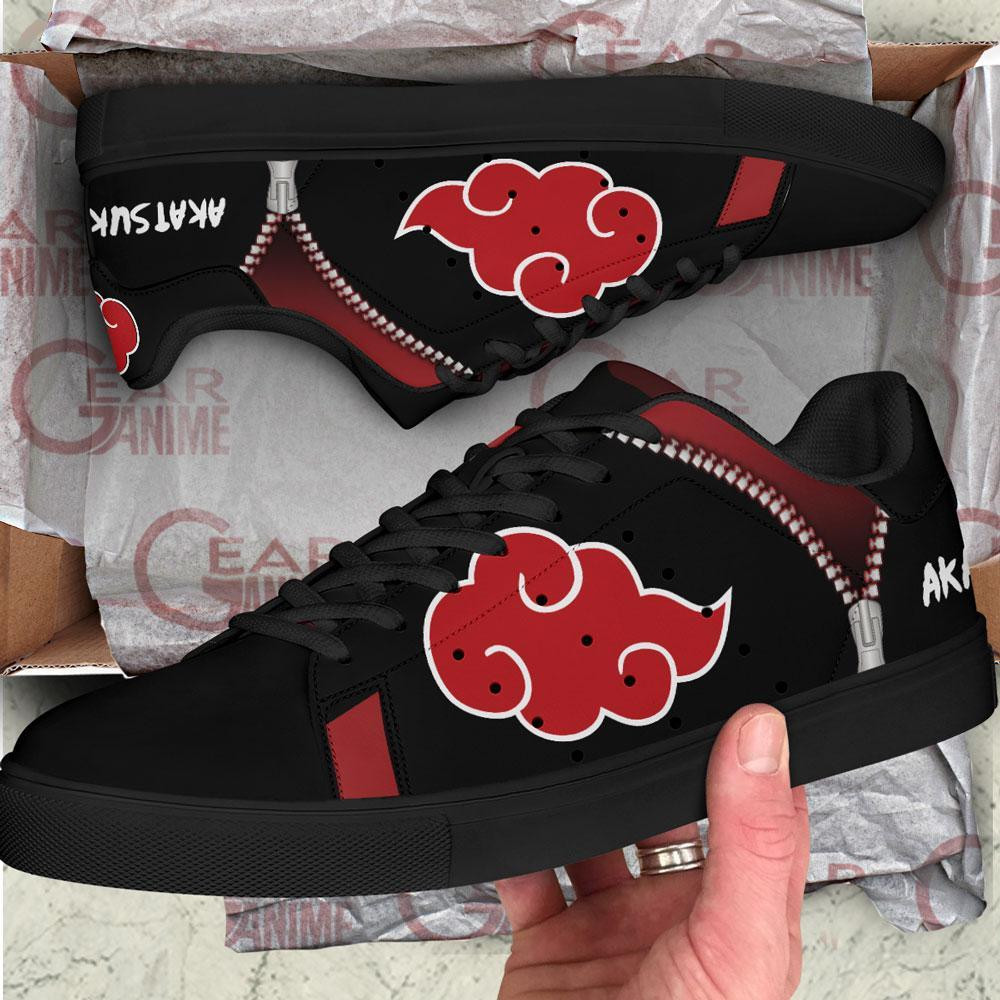 Akatsuki Cloud Skate Shoes Black Anime Custom Shoes
