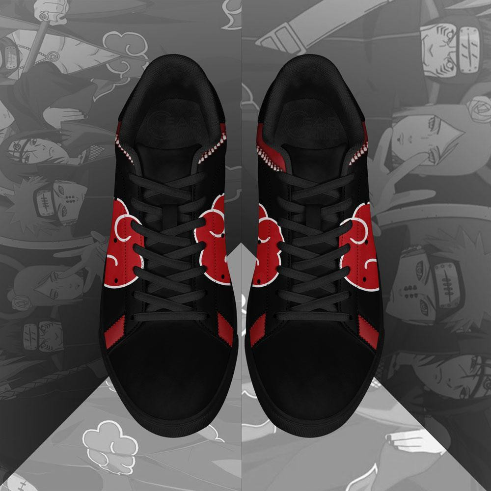 Akatsuki Cloud Skate Shoes Black Anime Custom Shoes