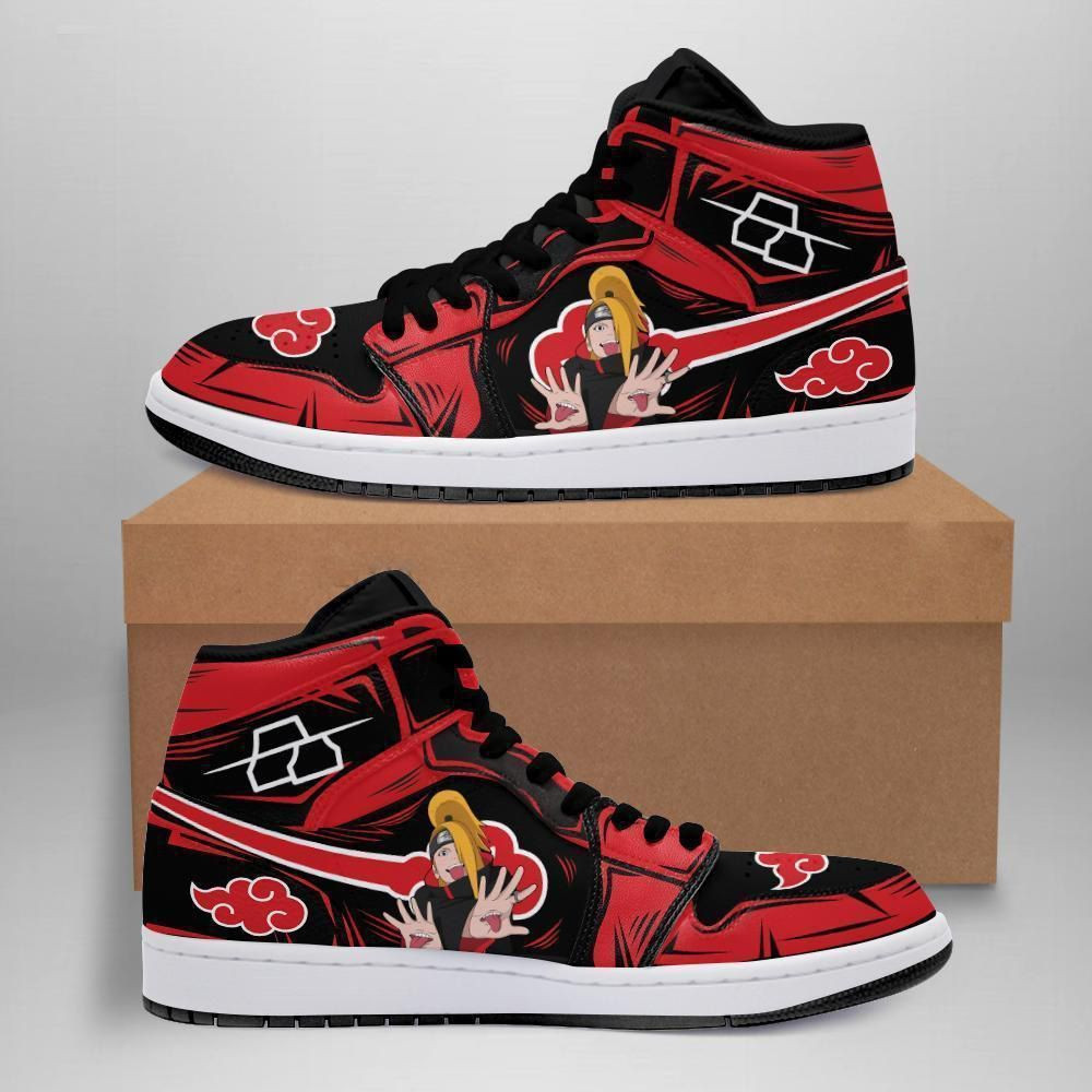 Akatsuki Deidara Naruto Anime 1 High Top Air Jordan Sneaker, Air Jordan Hightop