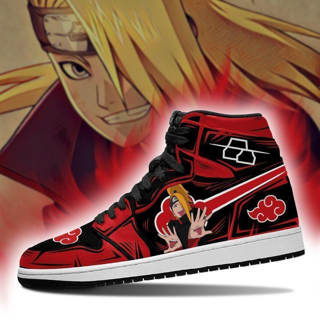 Akatsuki Deidara Naruto Anime 1 High Top Air Jordan Sneaker, Air Jordan Hightop