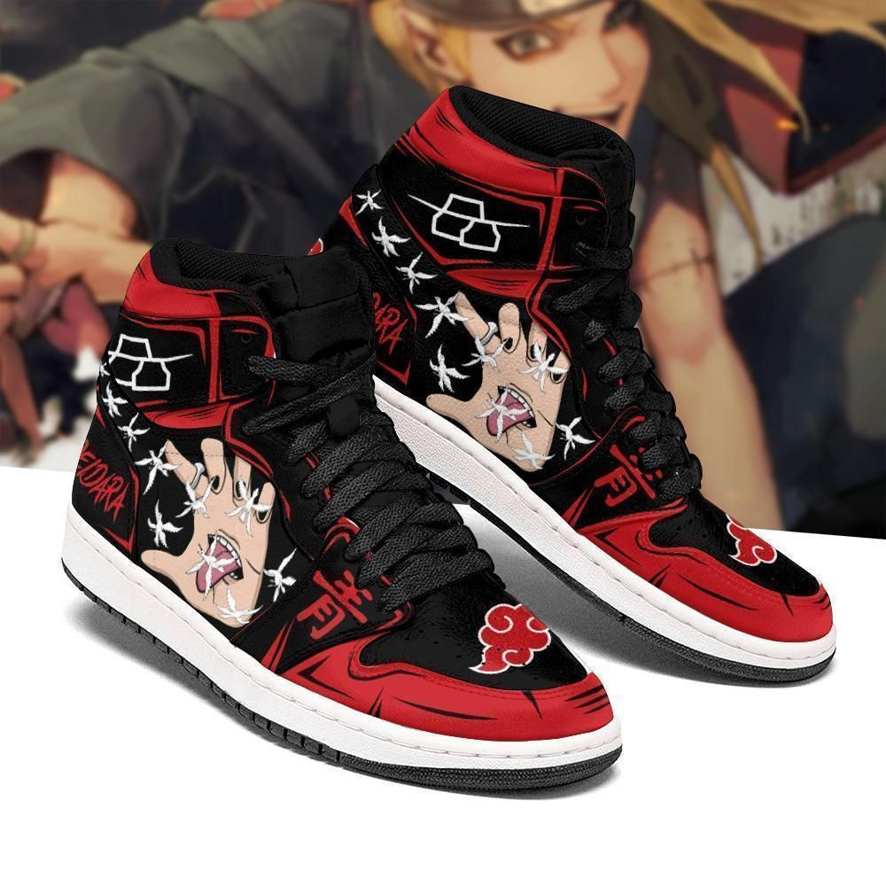 Akatsuki Deidara Naruto Anime 2 High Top Air Jordan Sneaker, Air Jordan Hightop