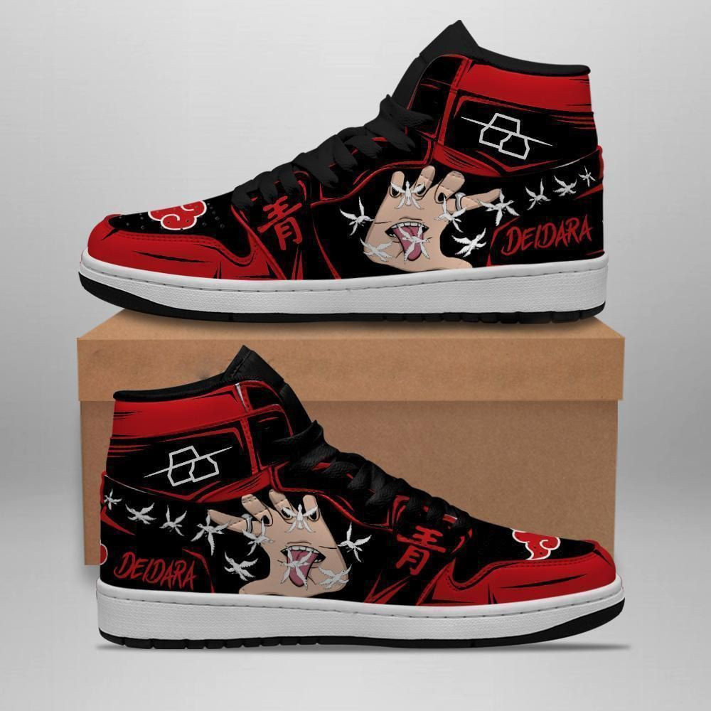 Akatsuki Deidara Naruto Anime 2 High Top Air Jordan Sneaker, Air Jordan Hightop
