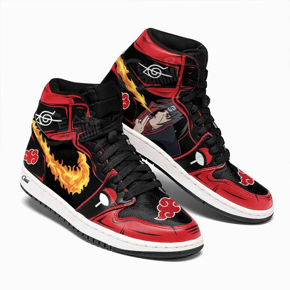 Akatsuki Itachi Anime Shoes Fireball No Jutsu, Air Jordan Hightop