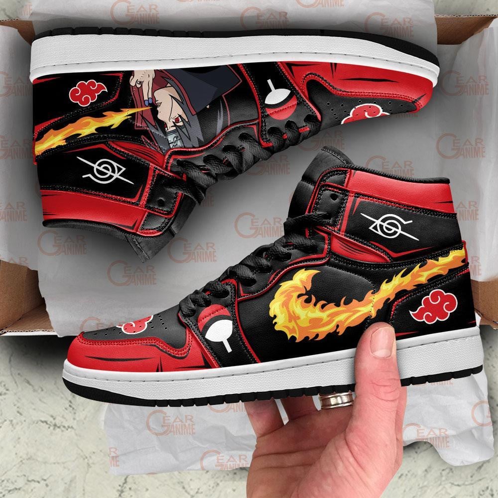 Akatsuki Itachi Anime Shoes Fireball No Jutsu, Air Jordan Hightop