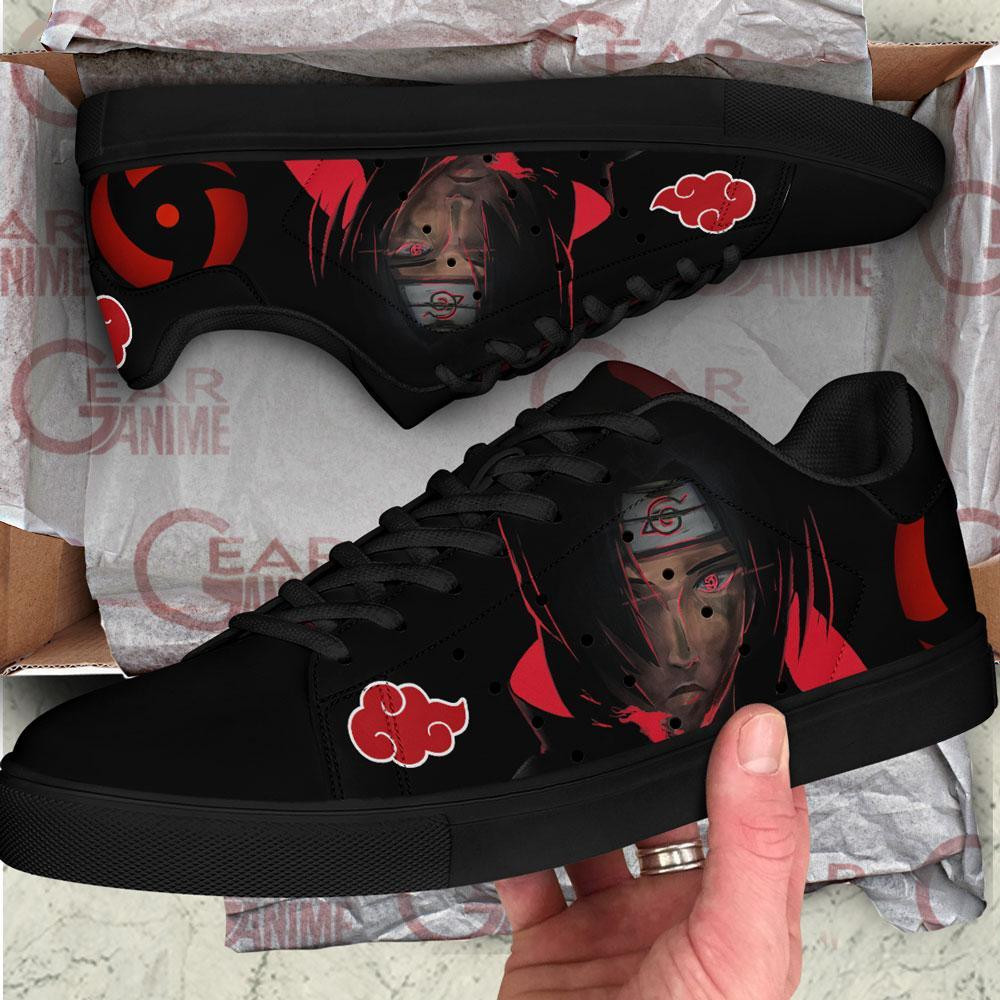 Akatsuki Itachi Anime Skate Shoes Black Custom