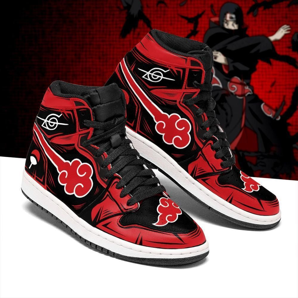 Akatsuki Itachi Naruto Anime 1 High Top Air Jordan Sneaker, Air Jordan Hightop