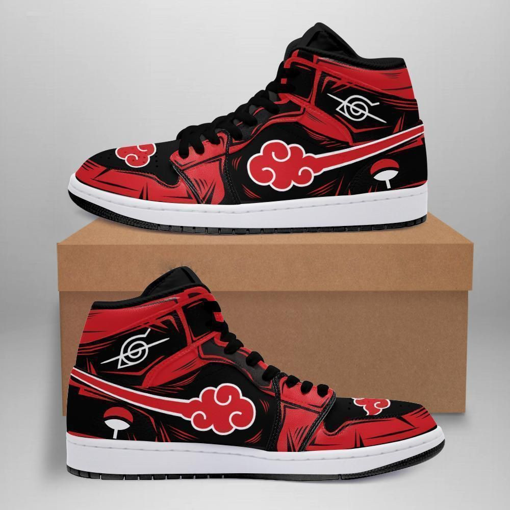 Akatsuki Itachi Naruto Anime 1 High Top Air Jordan Sneaker, Air Jordan Hightop