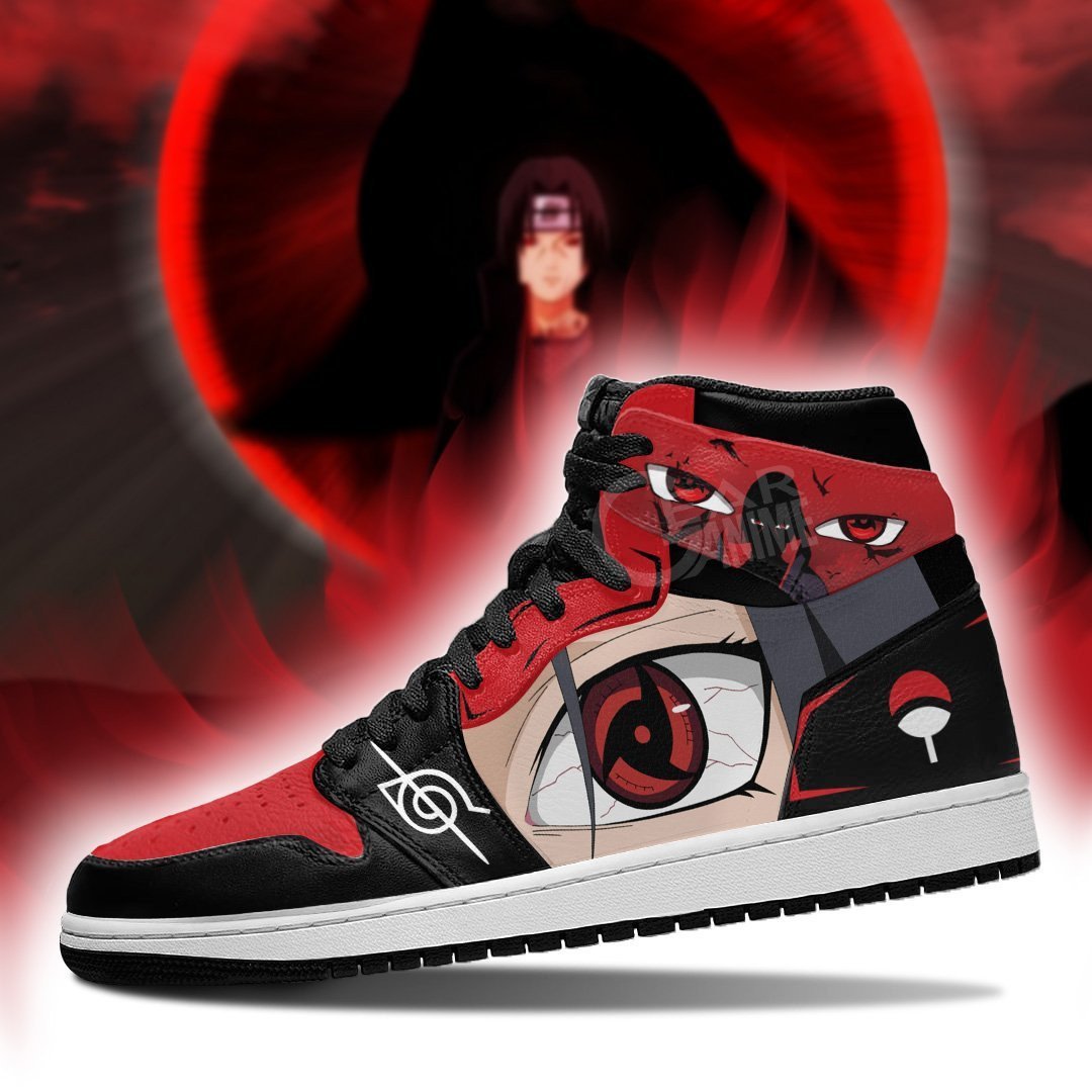 Akatsuki Itachi Sharingan Eyes JD1s Sneakers Anime Shoes, Air Jordan Hightop