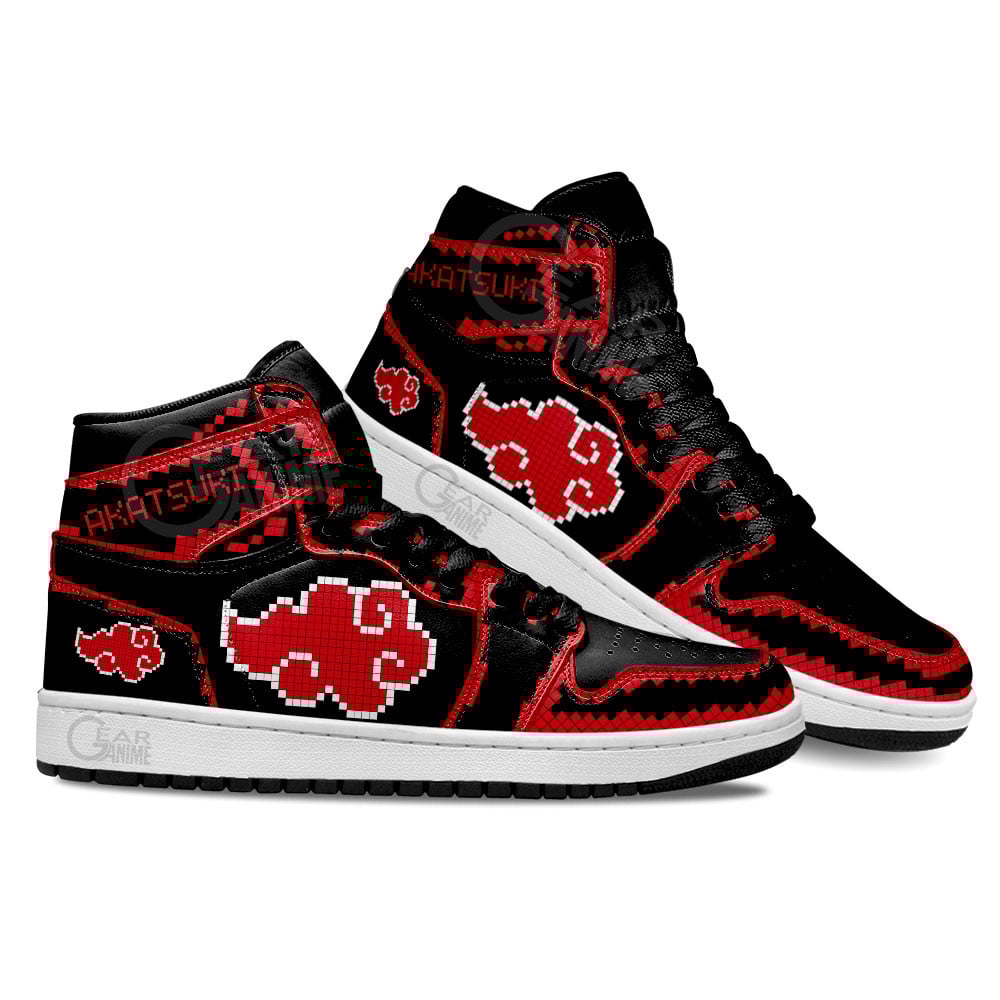 Akatsuki JD Sneakers 8 Bit Style For Anime Fans, Air Jordan Hightop