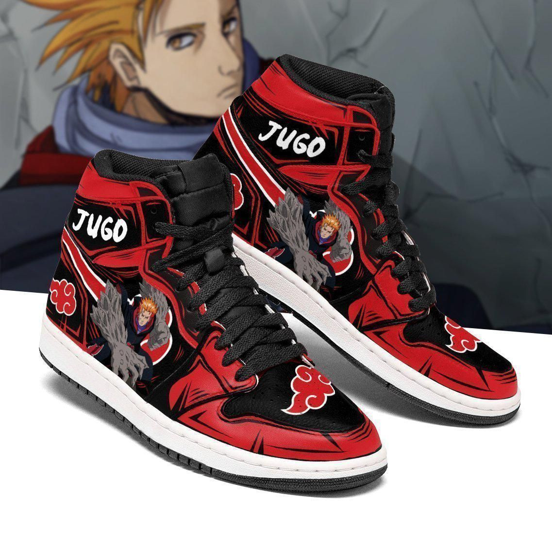 Akatsuki Jugo Naruto Anime 1 High Top Air Jordan Sneaker, Air Jordan Hightop