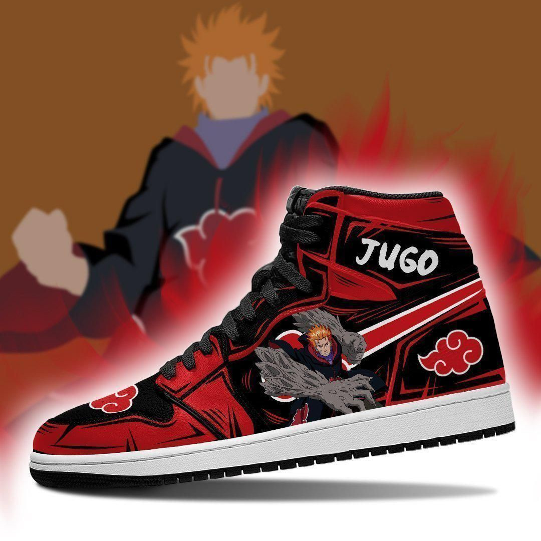 Akatsuki Jugo Naruto Anime 1 High Top Air Jordan Sneaker, Air Jordan Hightop
