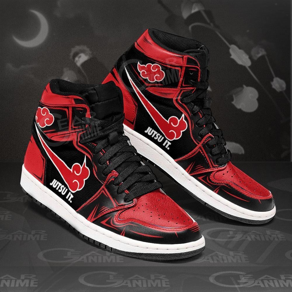 Akatsuki Jutsu It Anime JD1s Sneakers For Naruto Fans, Air Jordan Hightop