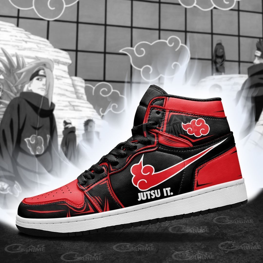 Akatsuki Jutsu It Anime JD1s Sneakers For Naruto Fans, Air Jordan Hightop
